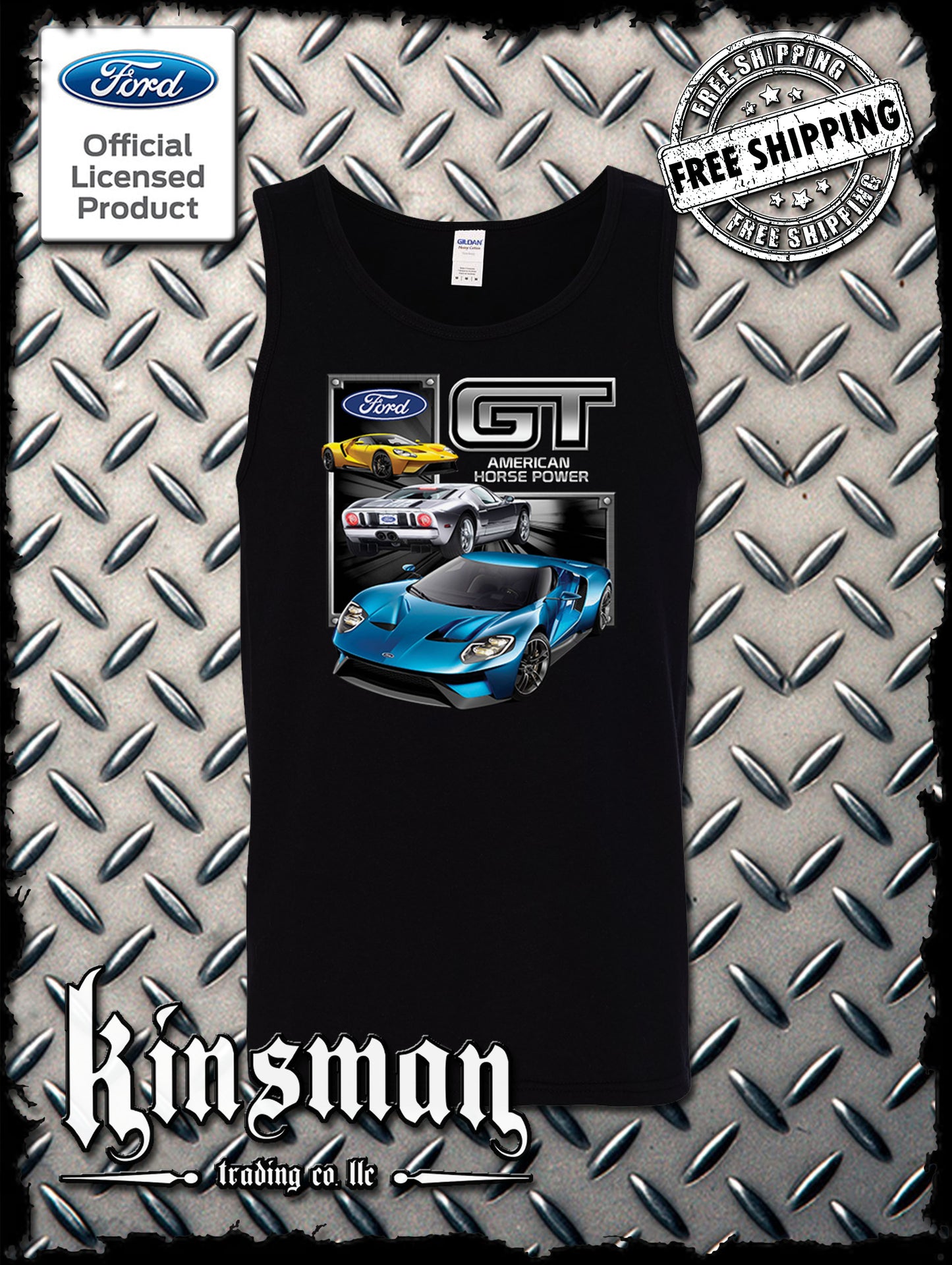 Ford GT Tank Top T-Shirt Mustang 500 Shelby Cobra American Horsepower