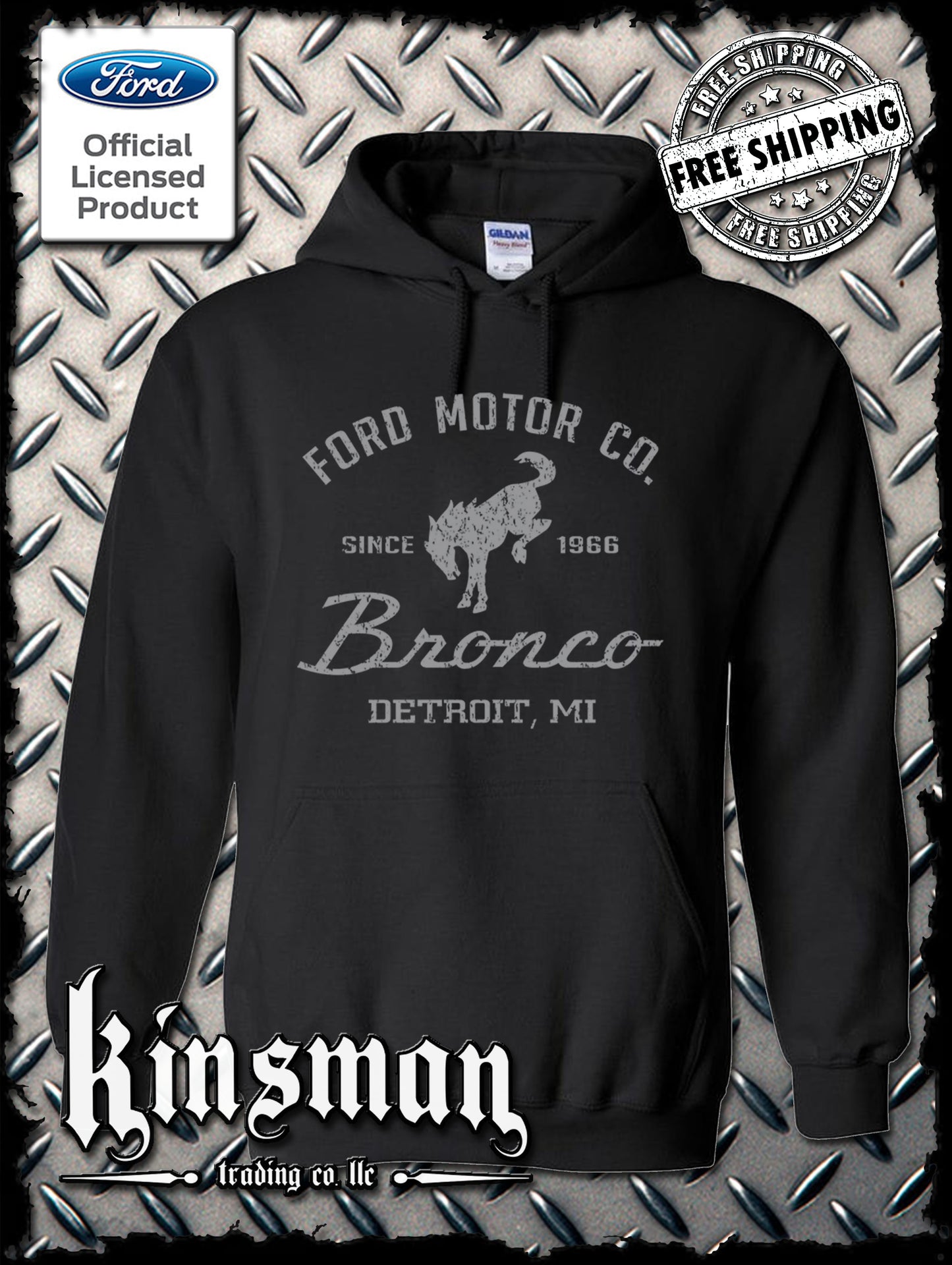 Ford Motor Co Bronco Detroit, MI Hoodie / Sweatshirt - Official Licensed Product
