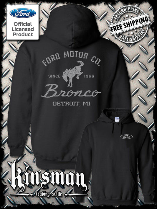 Ford Motor Co Bronco Detroit, MI 2-Sided Hoodie / Sweatshirt - Official Licensed Product