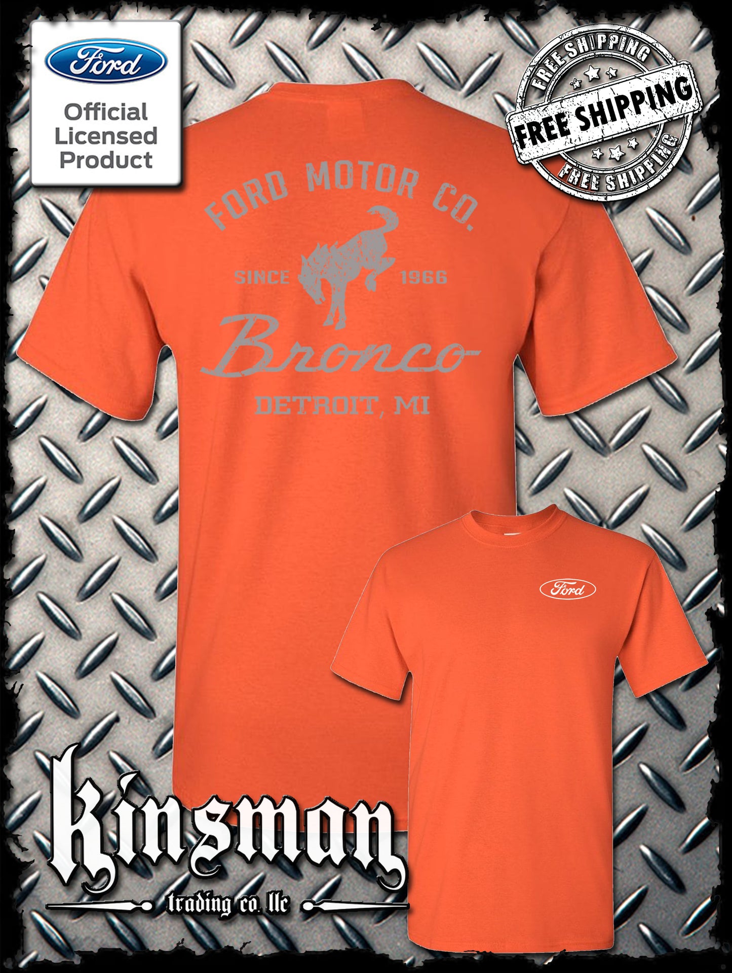 Ford Motor Co Bronco Detroit, MI 2-Sided T-Shirt