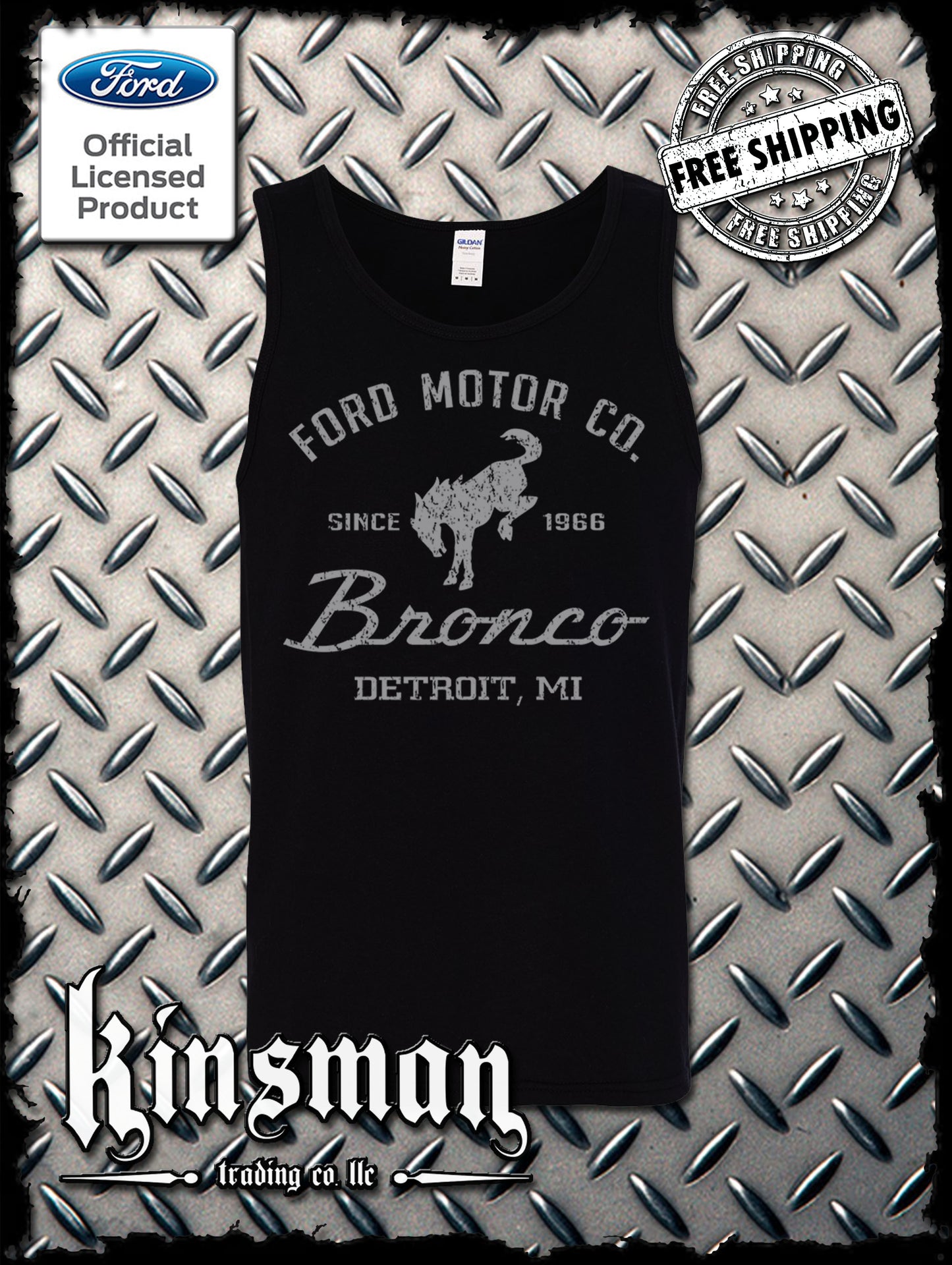 Ford Motor Co Bronco Detroit, MI Tank Top T-Shirt - Official Licensed Product