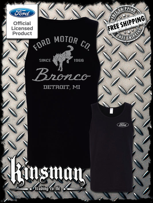Ford Motor Co Bronco Detroit, MI 2-Sided Tank Top T-Shirt - Official Licensed Product