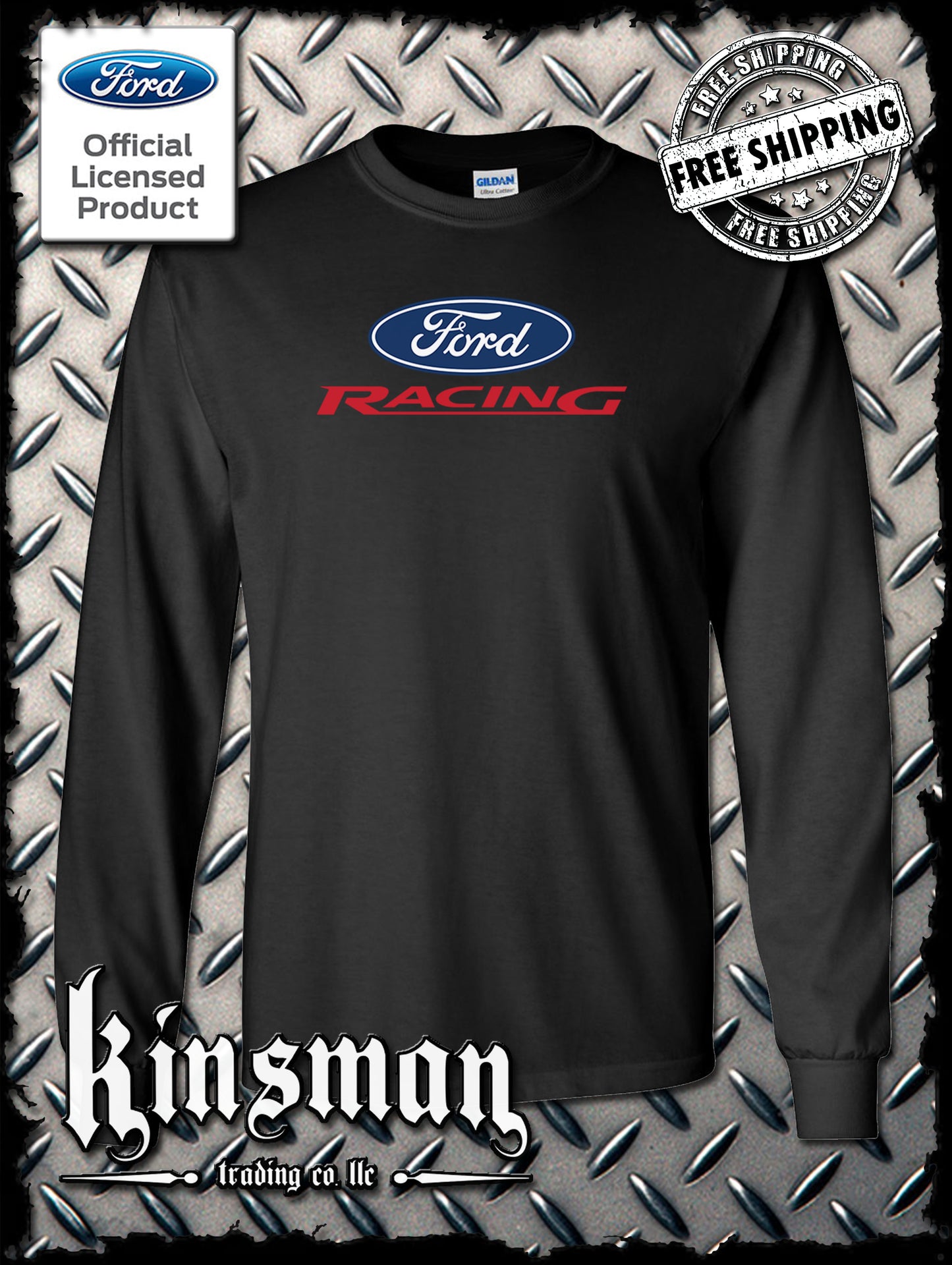 Ford Racing Logo Long Sleeve T-Shirt - Official Licensed Product - Mustang F-150