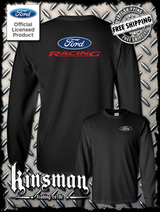Ford Racing Logo 2-Sided Long Sleeve T-Shirt - Official Licensed Product - Mustang F-150