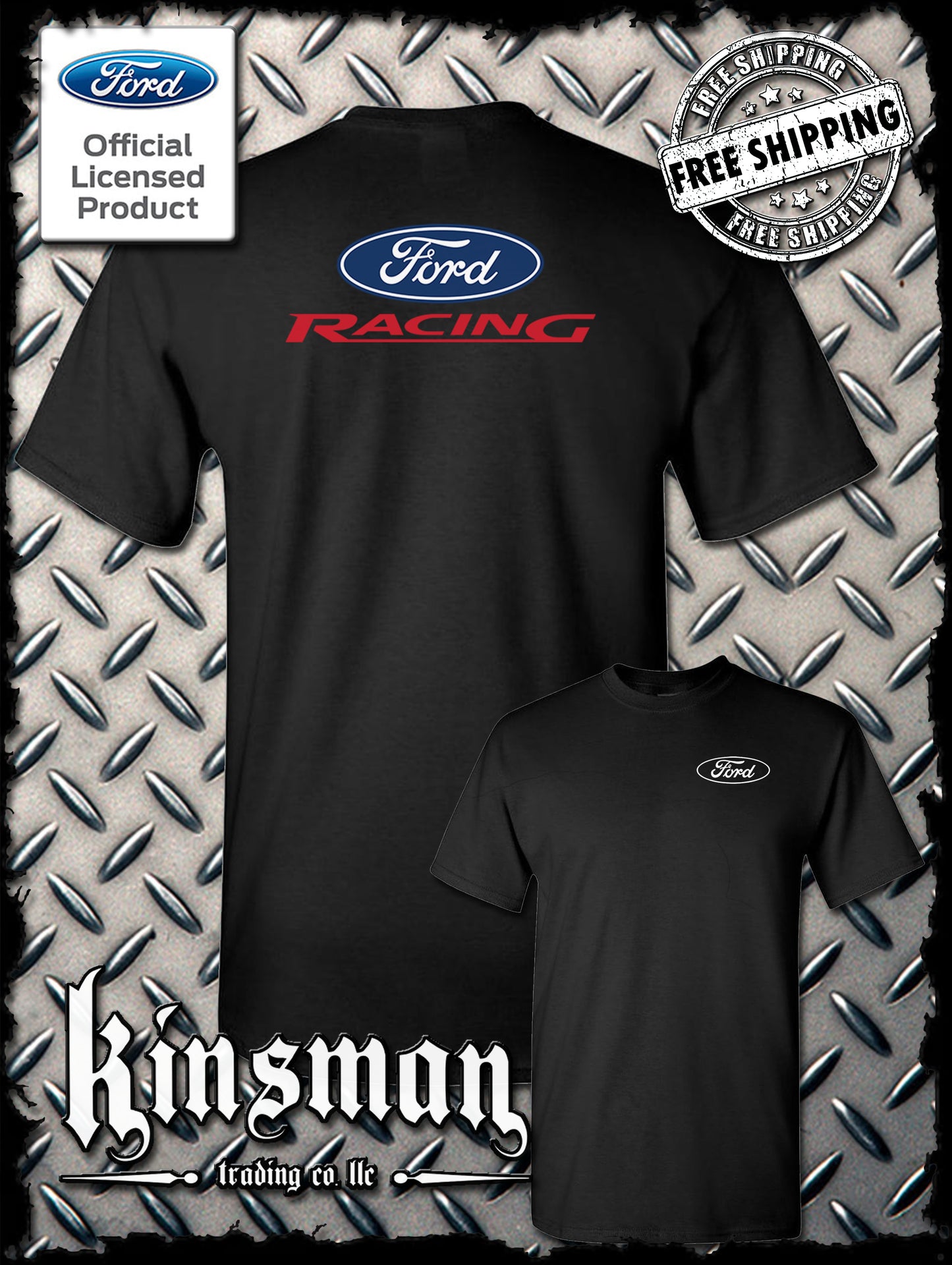 Ford Racing Logo 2-Sided T-Shirt - Official Licensed Product - Mustang F-150