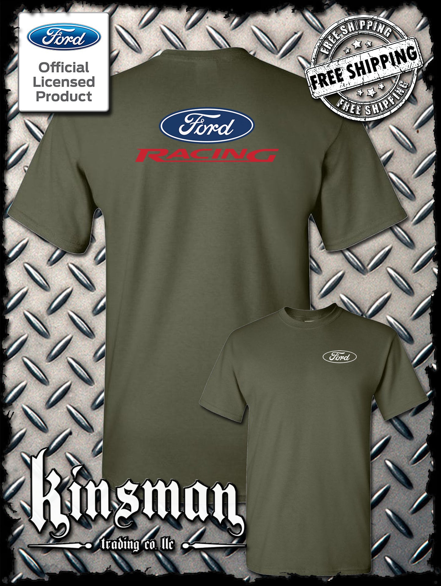 Ford Racing Logo 2-Sided T-Shirt - Official Licensed Product - Mustang F-150