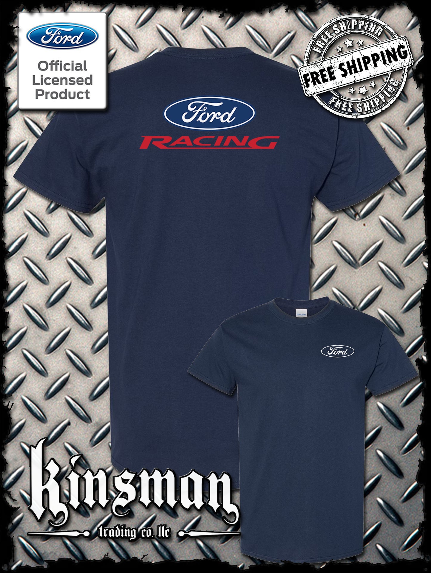 Ford Racing Logo 2-Sided T-Shirt - Official Licensed Product - Mustang F-150