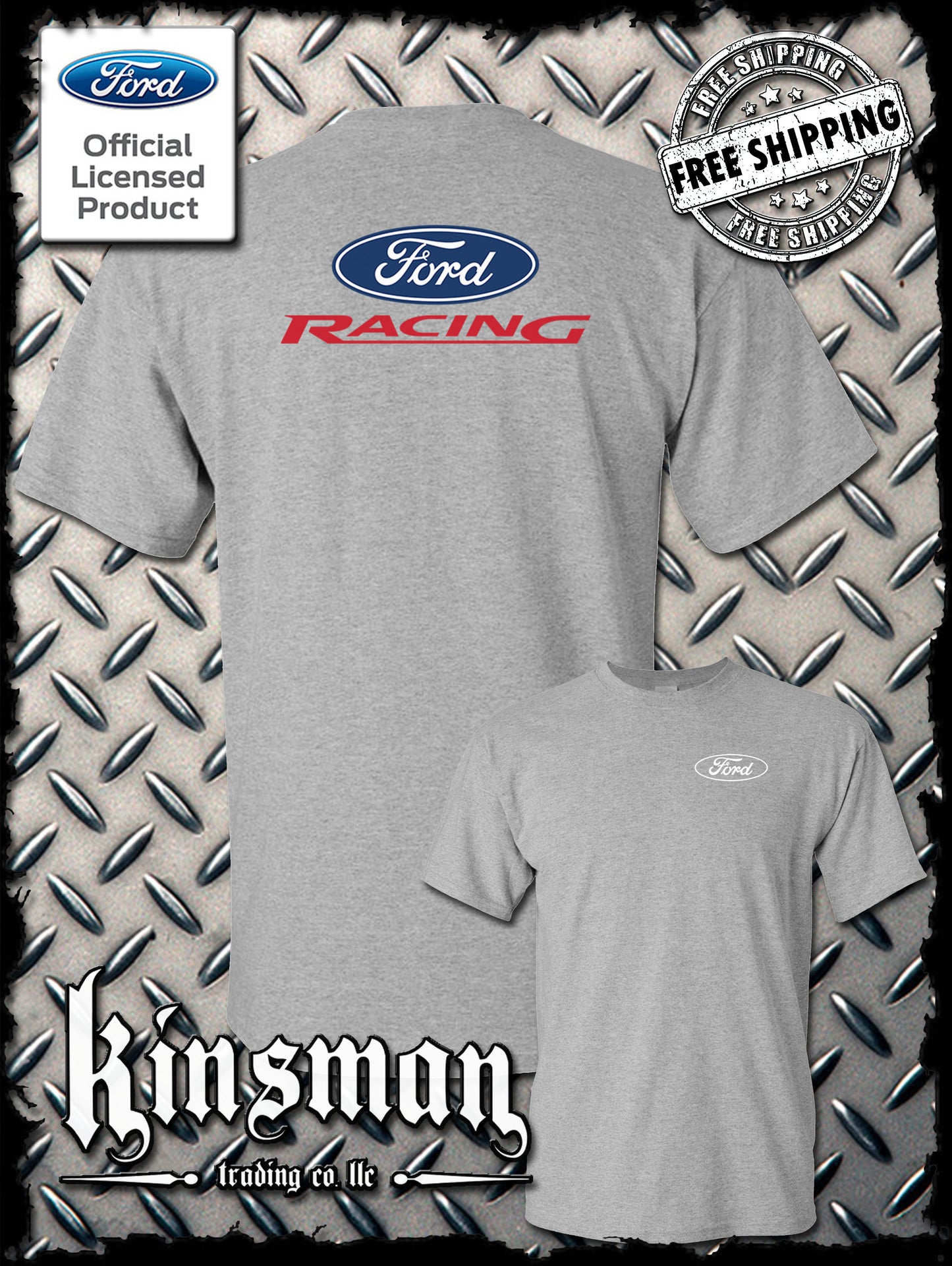 Ford Racing Logo 2-Sided T-Shirt - Official Licensed Product - Mustang F-150