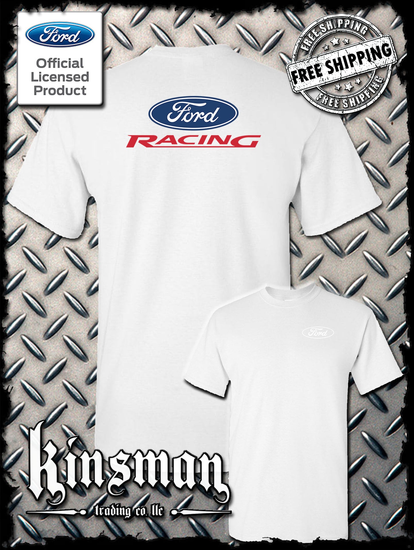 Ford Racing Logo 2-Sided T-Shirt - Official Licensed Product - Mustang F-150