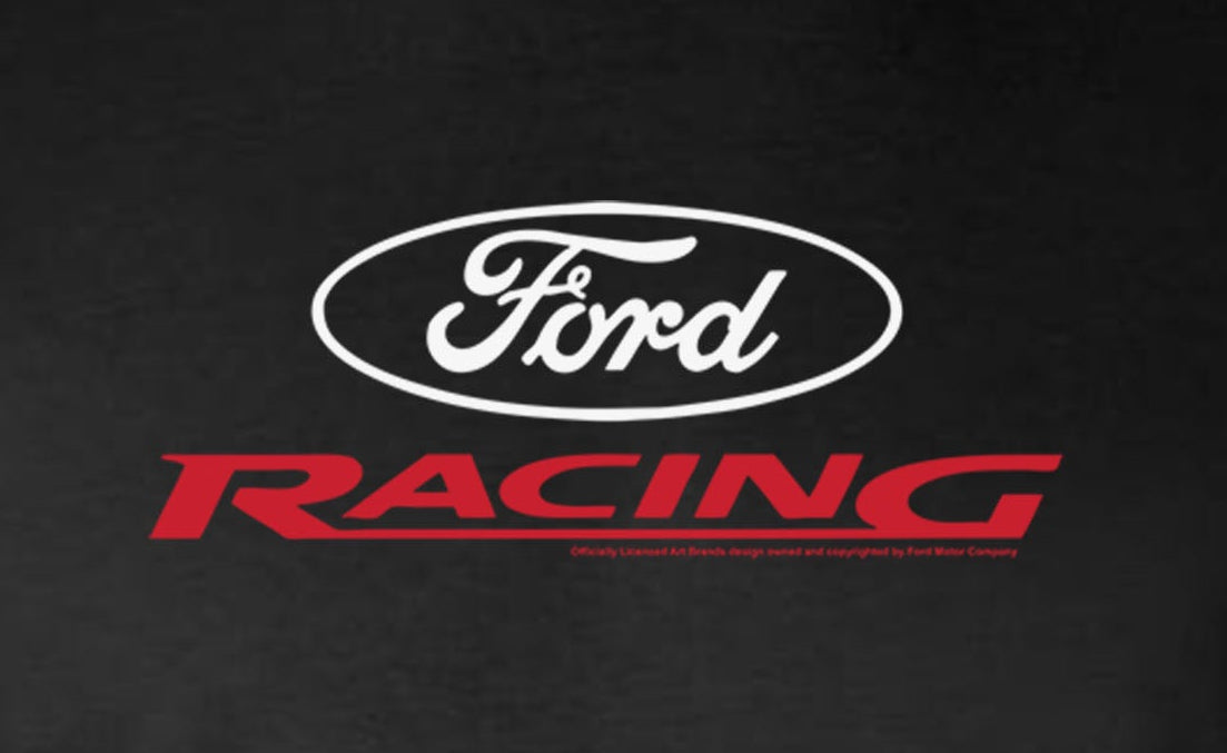 Ford Racing Oval White Red Logo 2-Sided T-Shirt - Official Licensed Product