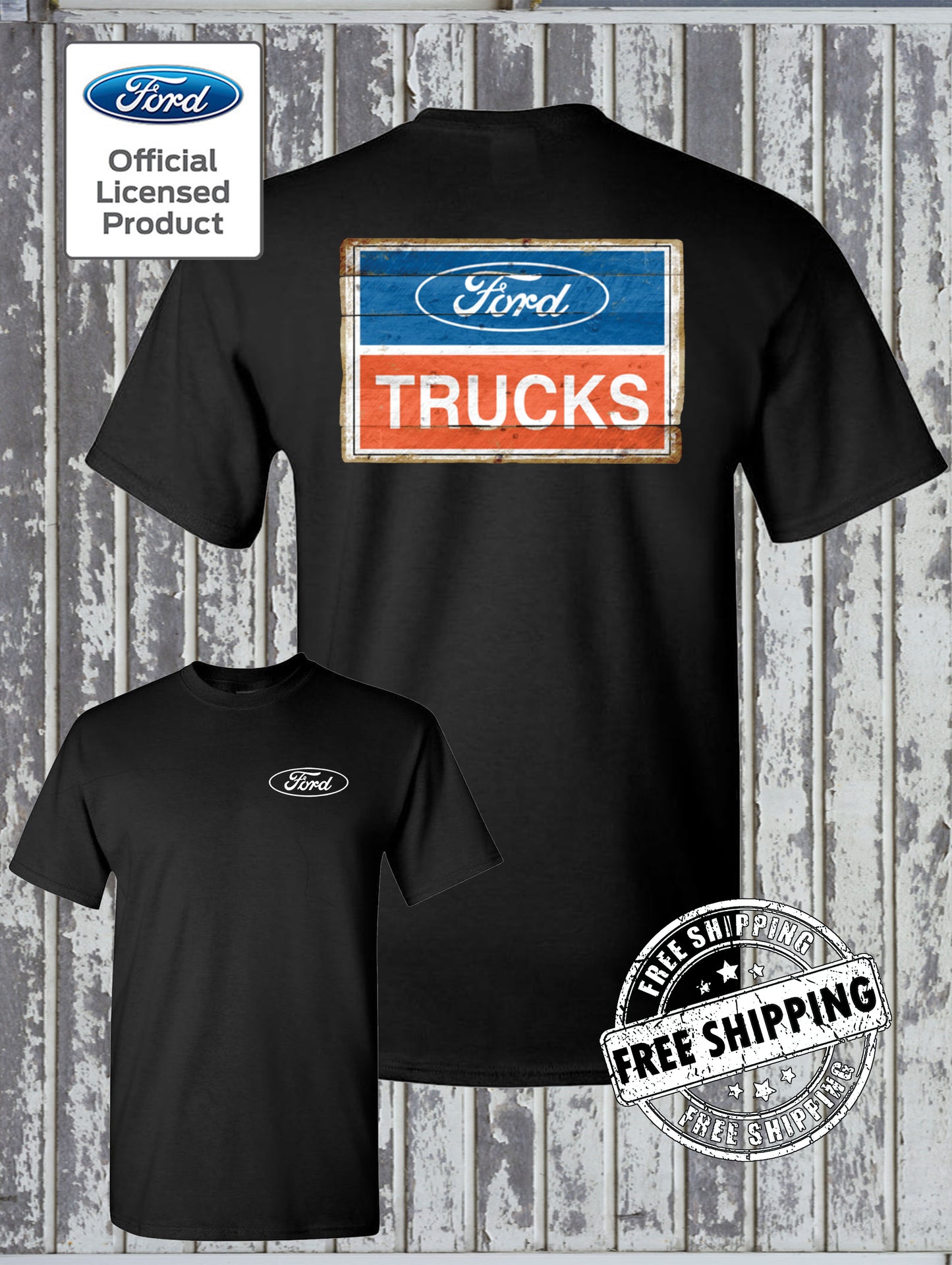 FORD Trucks Vintage Sign 2-Sided T-Shirt / F-150 Official Licensed Product