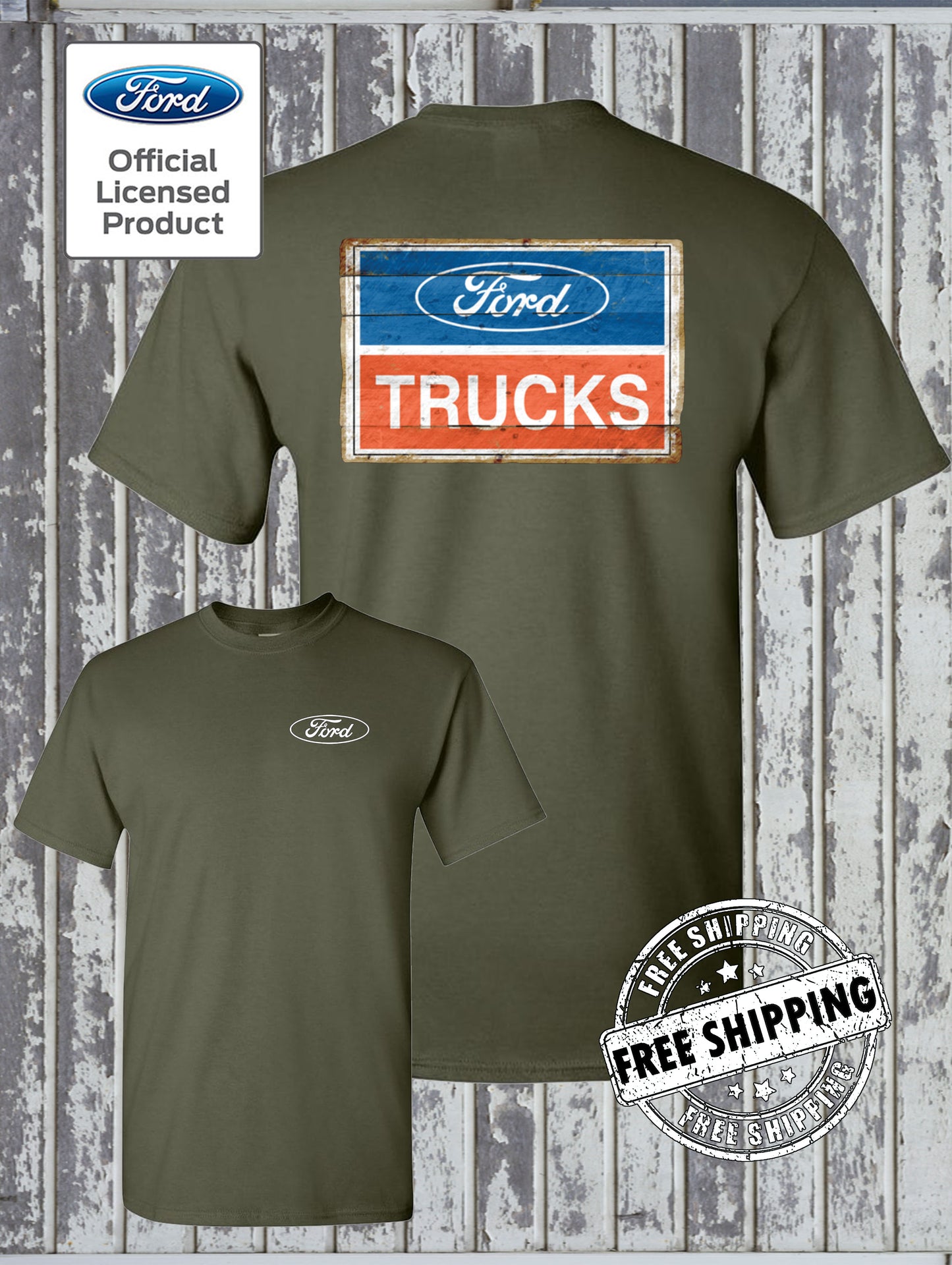 FORD Trucks Vintage Sign 2-Sided T-Shirt / F-150 Official Licensed Product