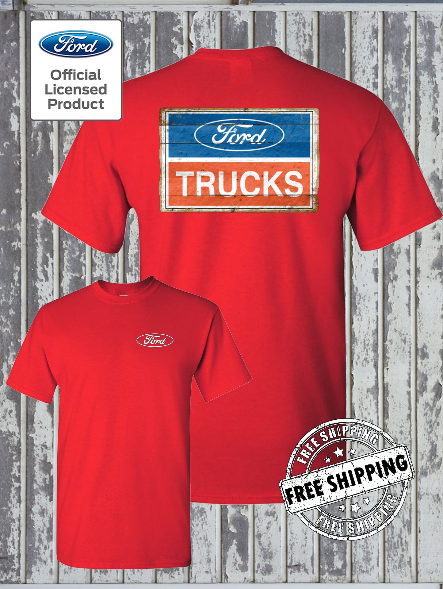 FORD Trucks Vintage Sign 2-Sided T-Shirt / F-150 Official Licensed Product