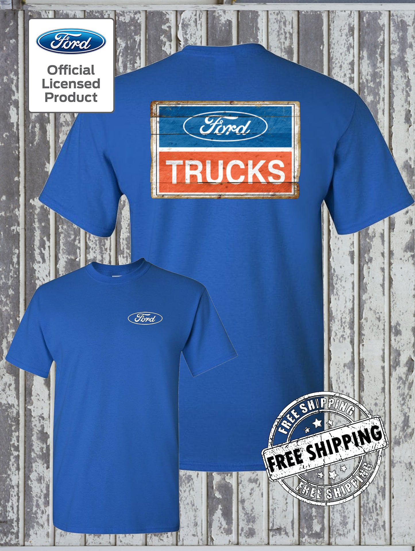 FORD Trucks Vintage Sign 2-Sided T-Shirt / F-150 Official Licensed Product