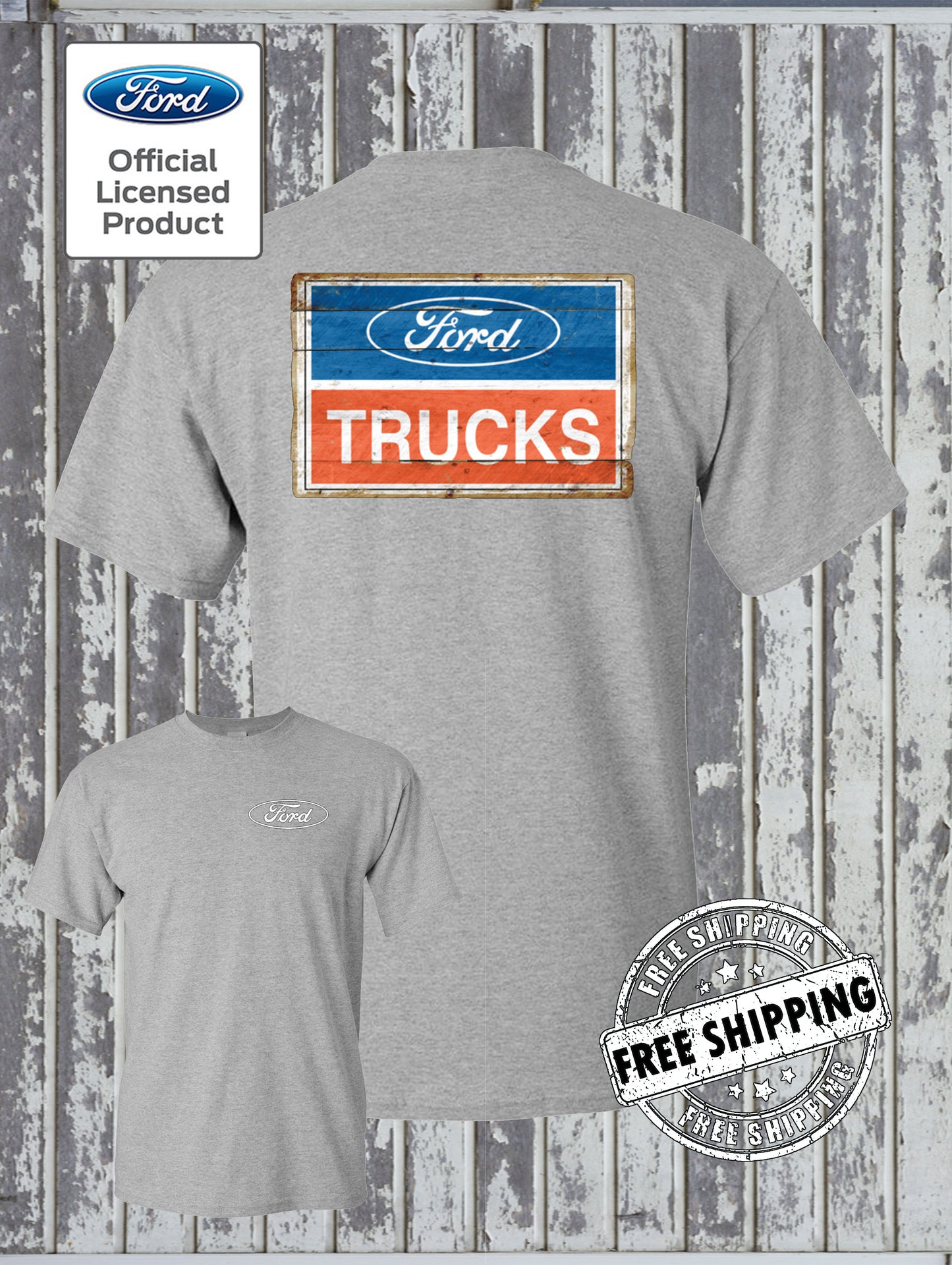 FORD Trucks Vintage Sign 2-Sided T-Shirt / F-150 Official Licensed Product