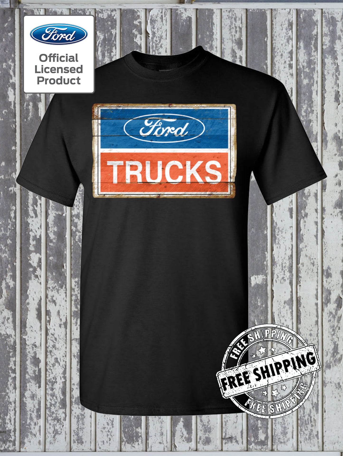 FORD Trucks Vintage Sign Logo T-Shirt / F-150 Official Licensed Product