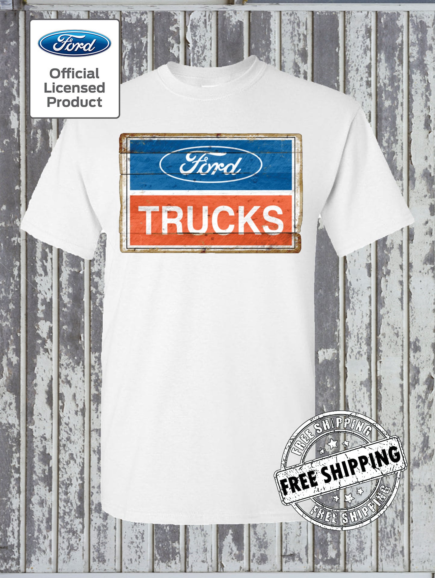 FORD Trucks Vintage Sign Logo T-Shirt / F-150 Official Licensed Product