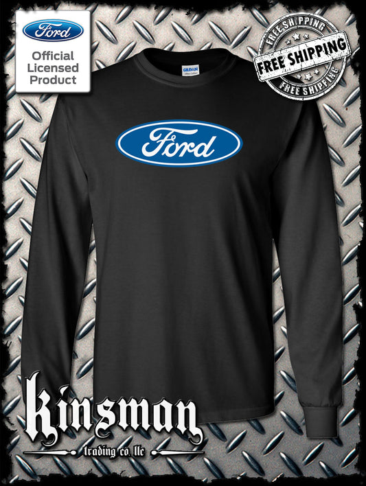 Ford Classic Blue Oval Logo Long Sleeve T-Shirt
