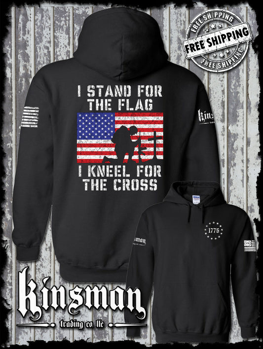 I Stand for the Flag Kneel for the Cross Hoodie / Sweatshirt - American Patriot USA God's Country