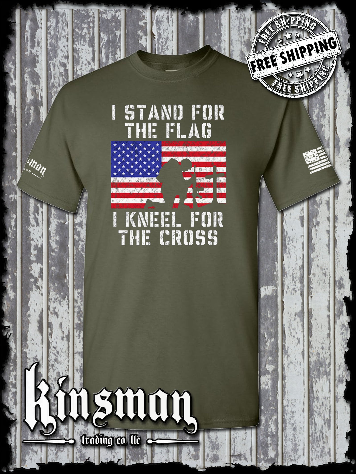 I Stand for the Flag Kneel for the Cross T-Shirt US Patriot