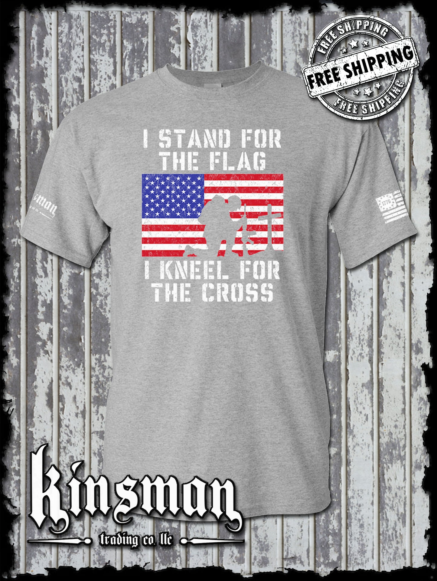 I Stand for the Flag Kneel for the Cross T-Shirt US Patriot
