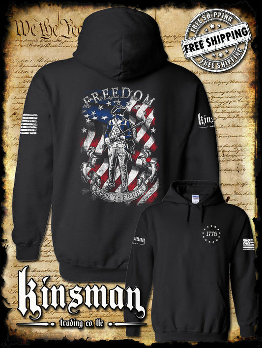 Freedom Isn't Free Patriotic American Flag Hoodie - 2nd Amendment Pro-Gun Rights