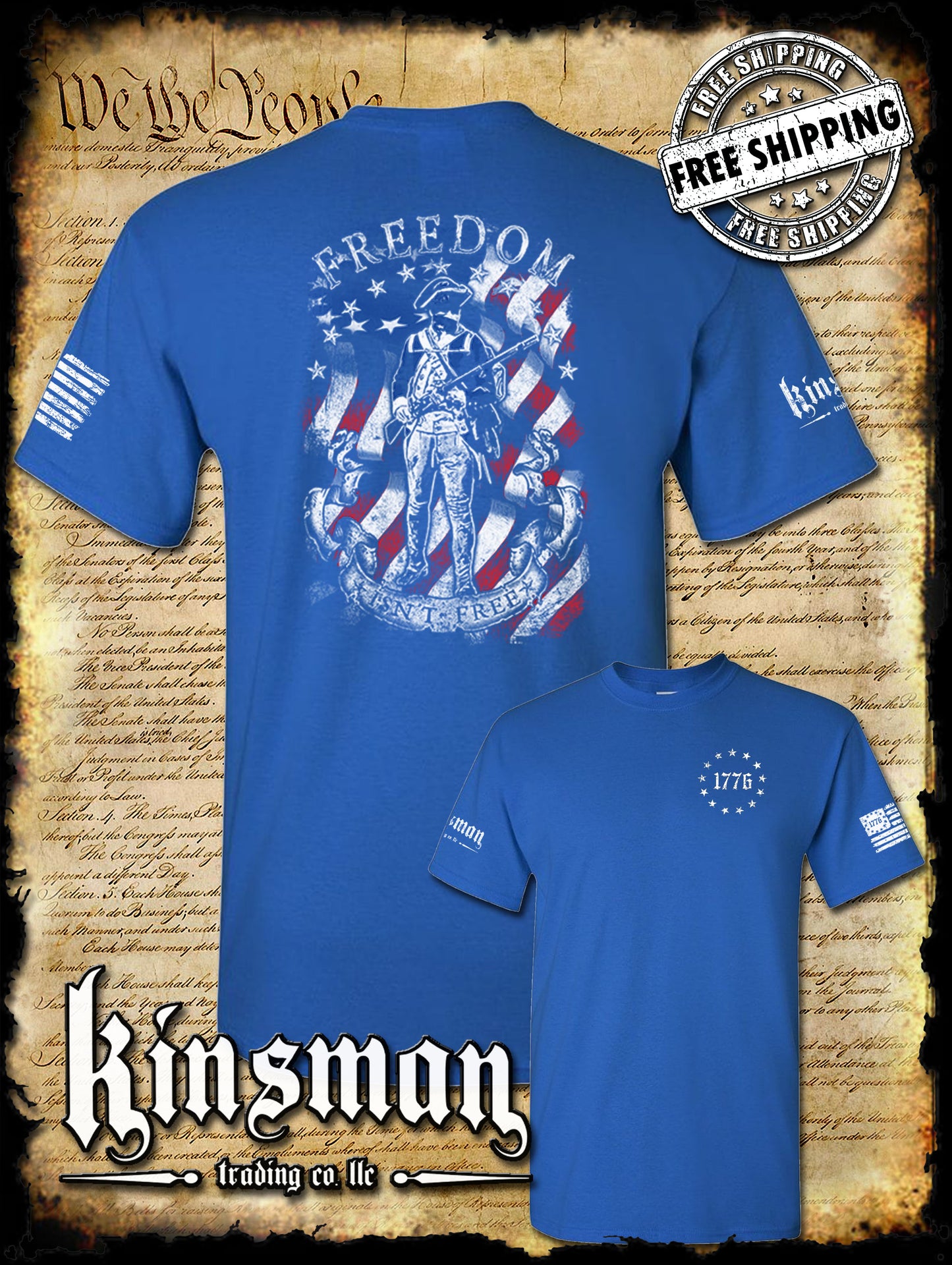 Freedom Isn't Free Patriotic American Flag 2-Sided T-Shirt