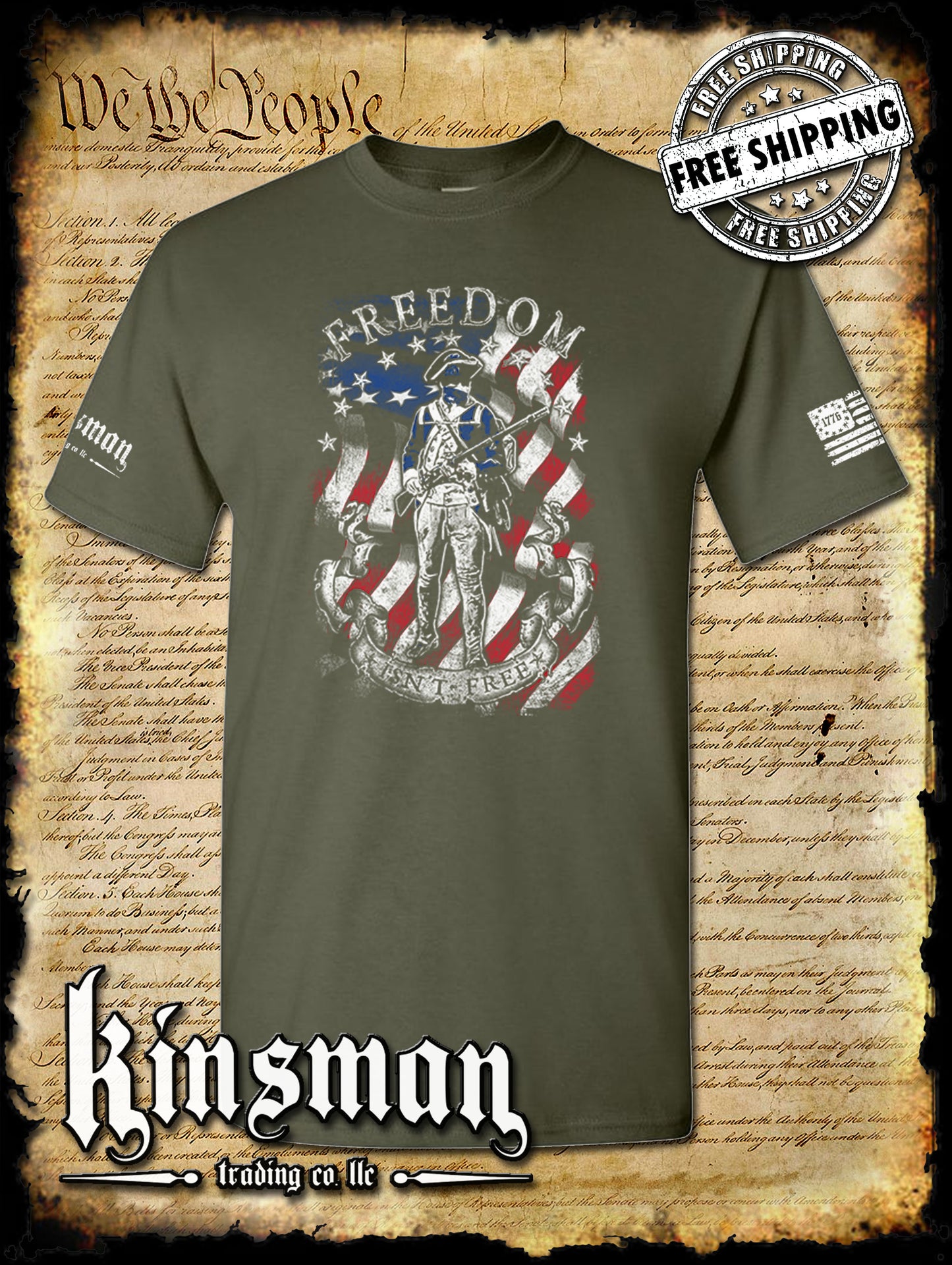 Freedom Isn't Free Patriotic American Flag T-Shirt
