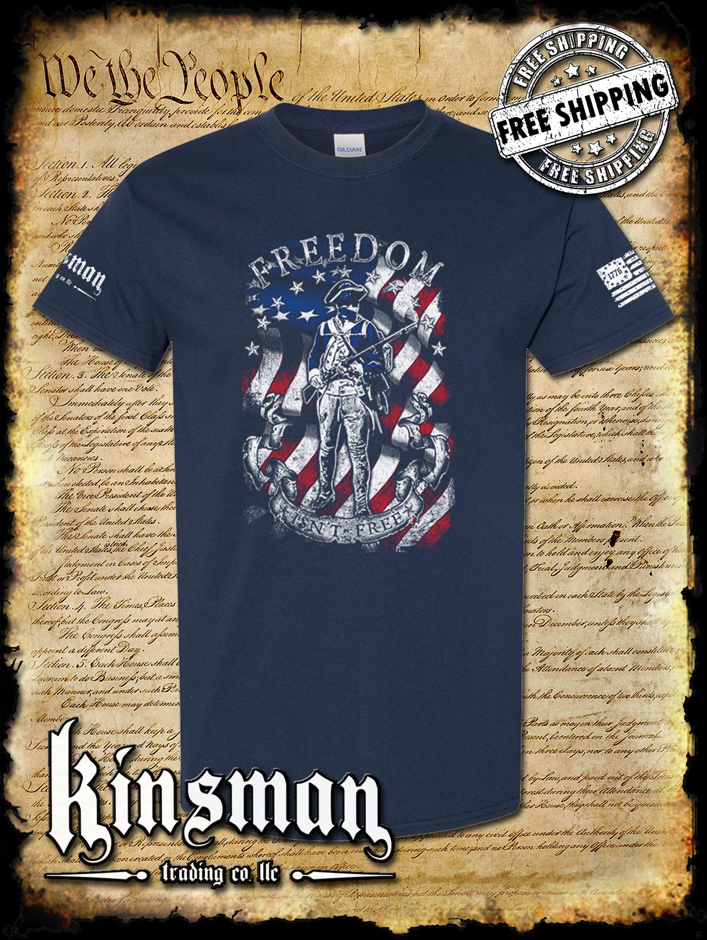 Freedom Isn't Free Patriotic American Flag T-Shirt