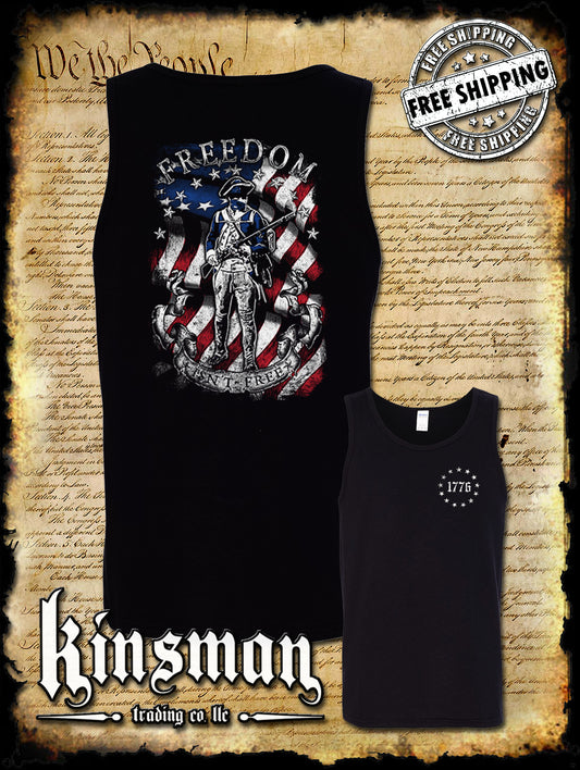 Freedom Isn't Free Patriotic American Flag 2-Sided Tank Top T-Shirt