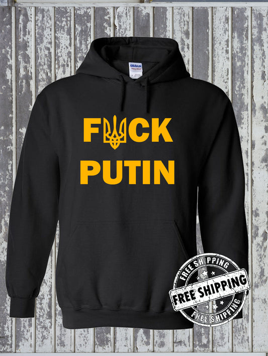 F*CK PUTIN Hoodie - Support Ukraine Anti-Russia Hooded Sweatshirt