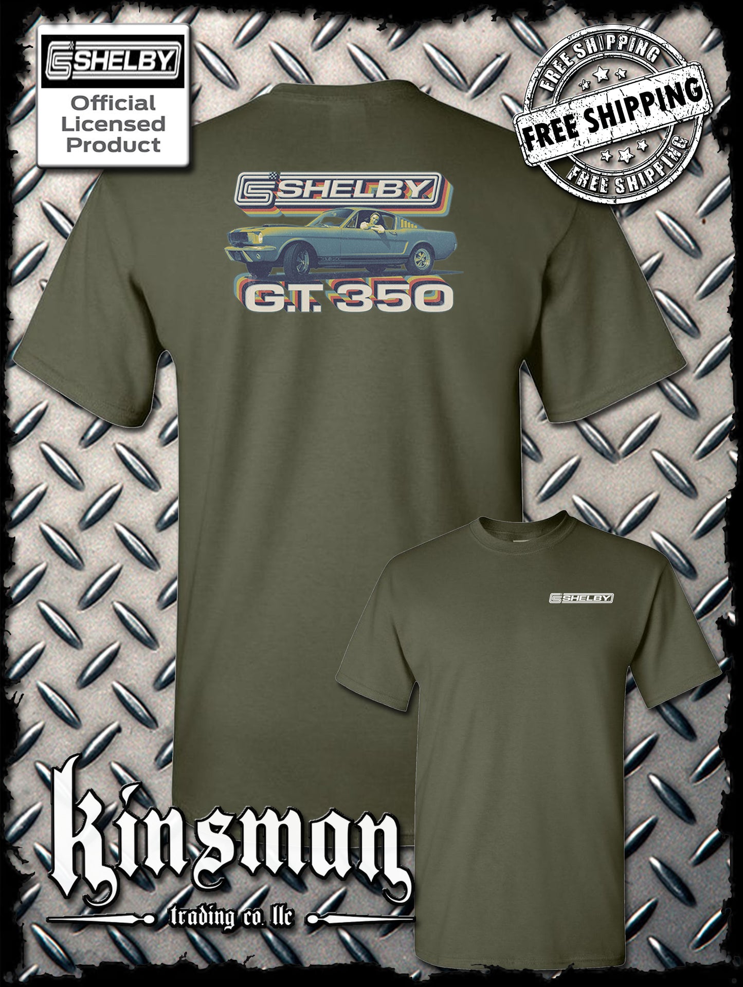 Carroll Shelby Vintage GT 350 2-Sided T-Shirt Ford Mustang