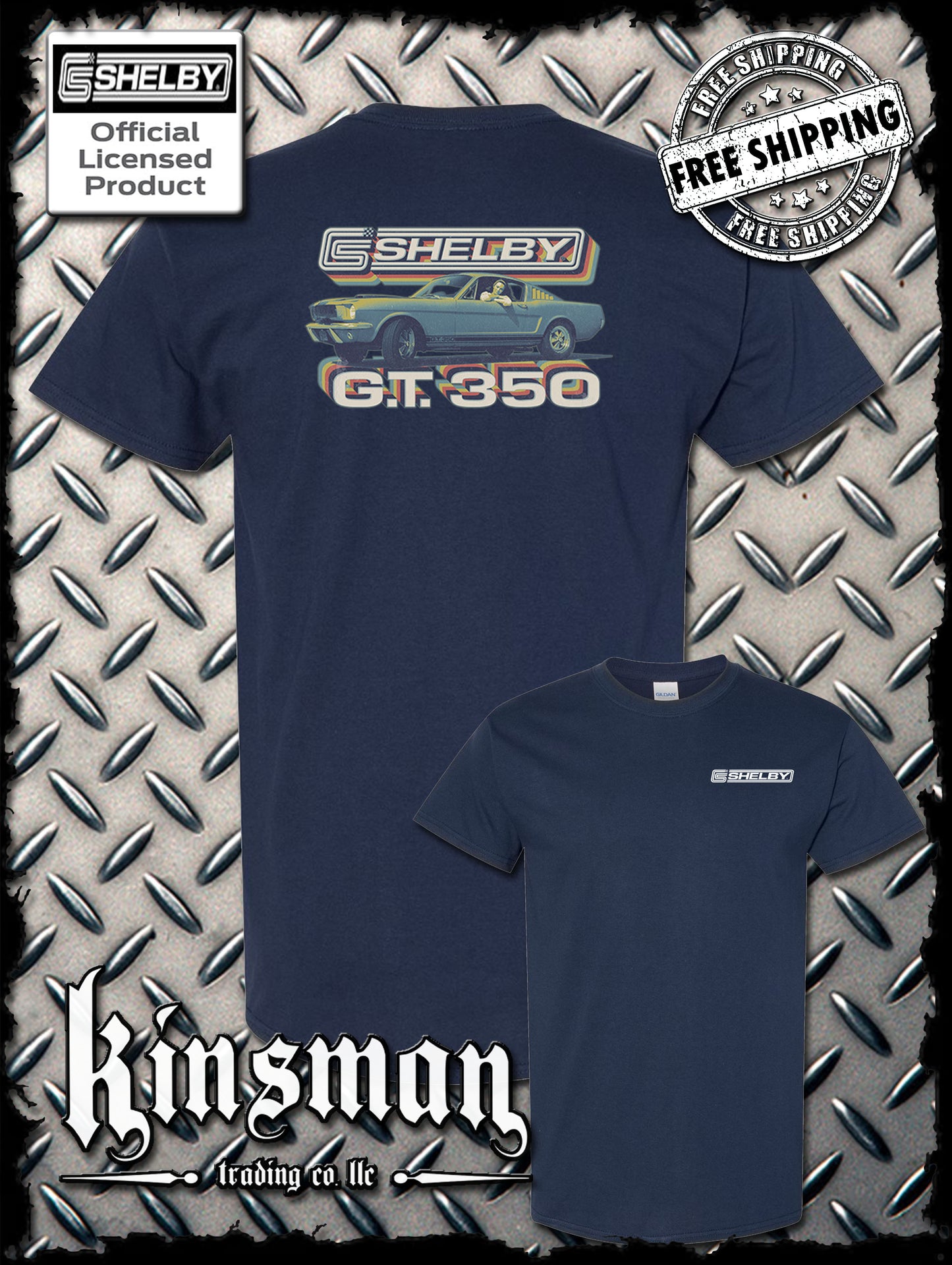 Carroll Shelby Vintage GT 350 2-Sided T-Shirt Ford Mustang