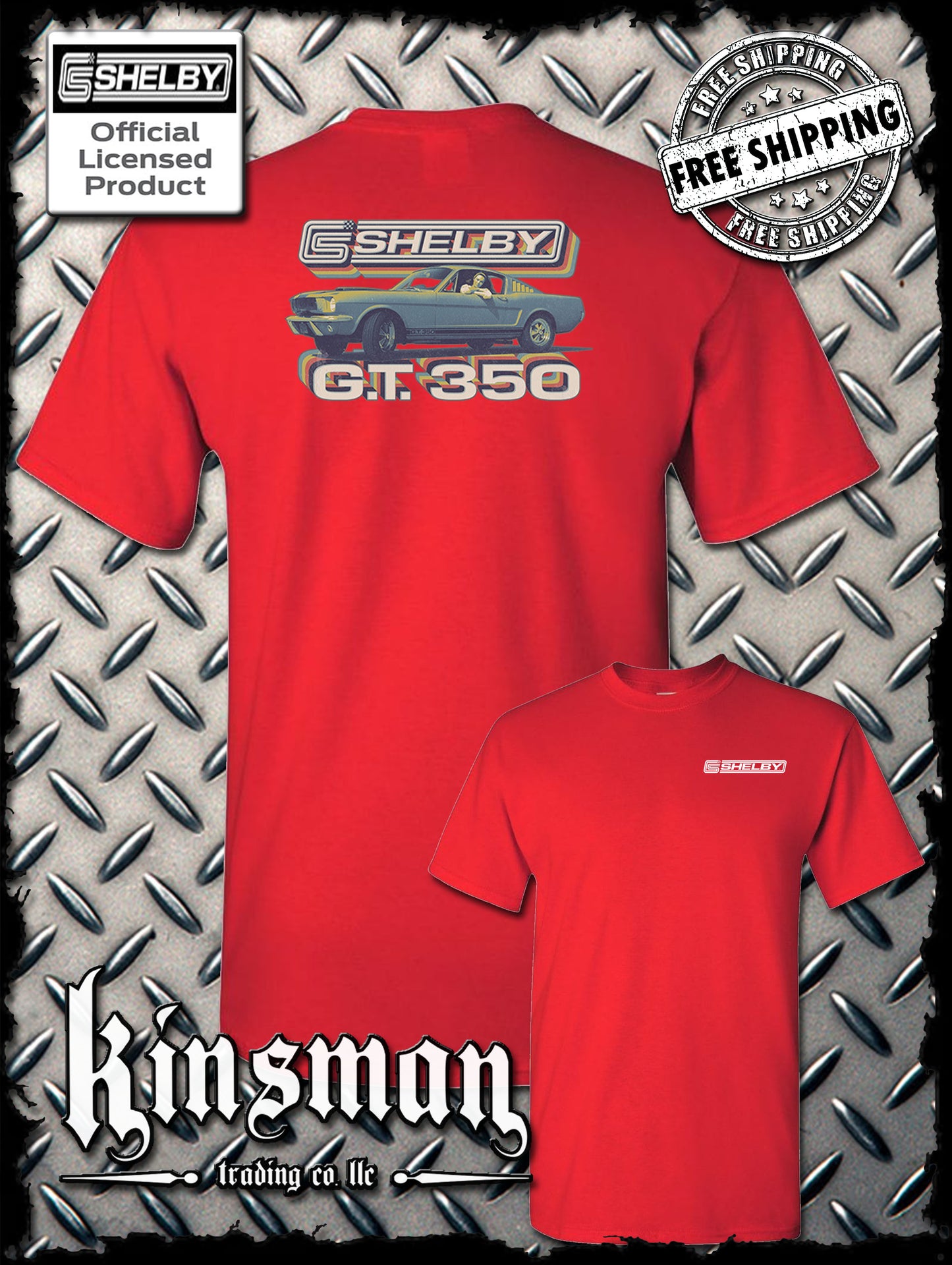 Carroll Shelby Vintage GT 350 2-Sided T-Shirt Ford Mustang