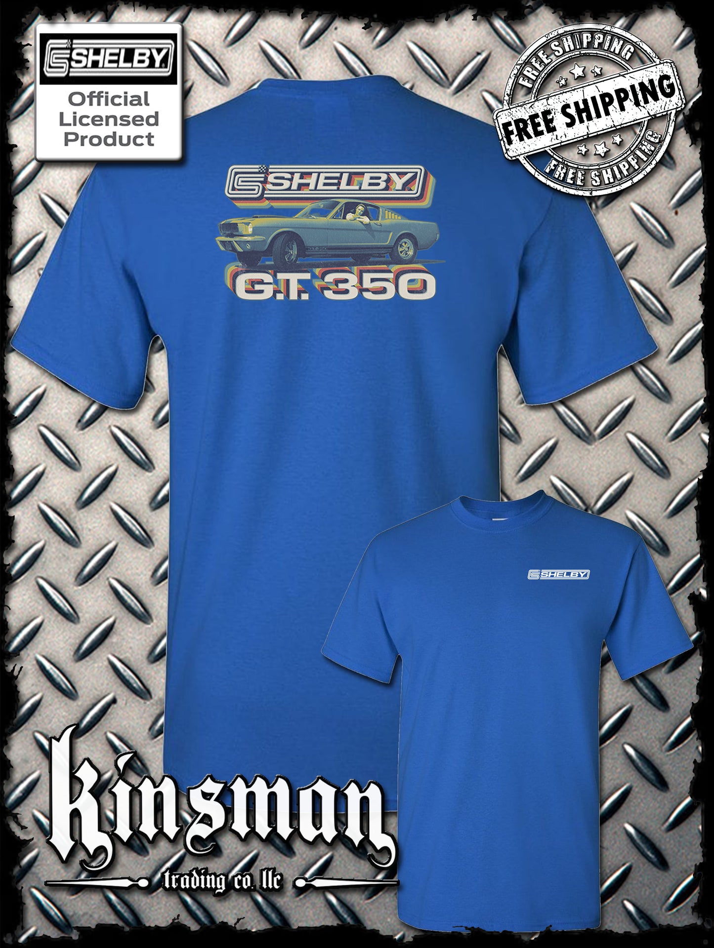 Carroll Shelby Vintage GT 350 2-Sided T-Shirt Ford Mustang