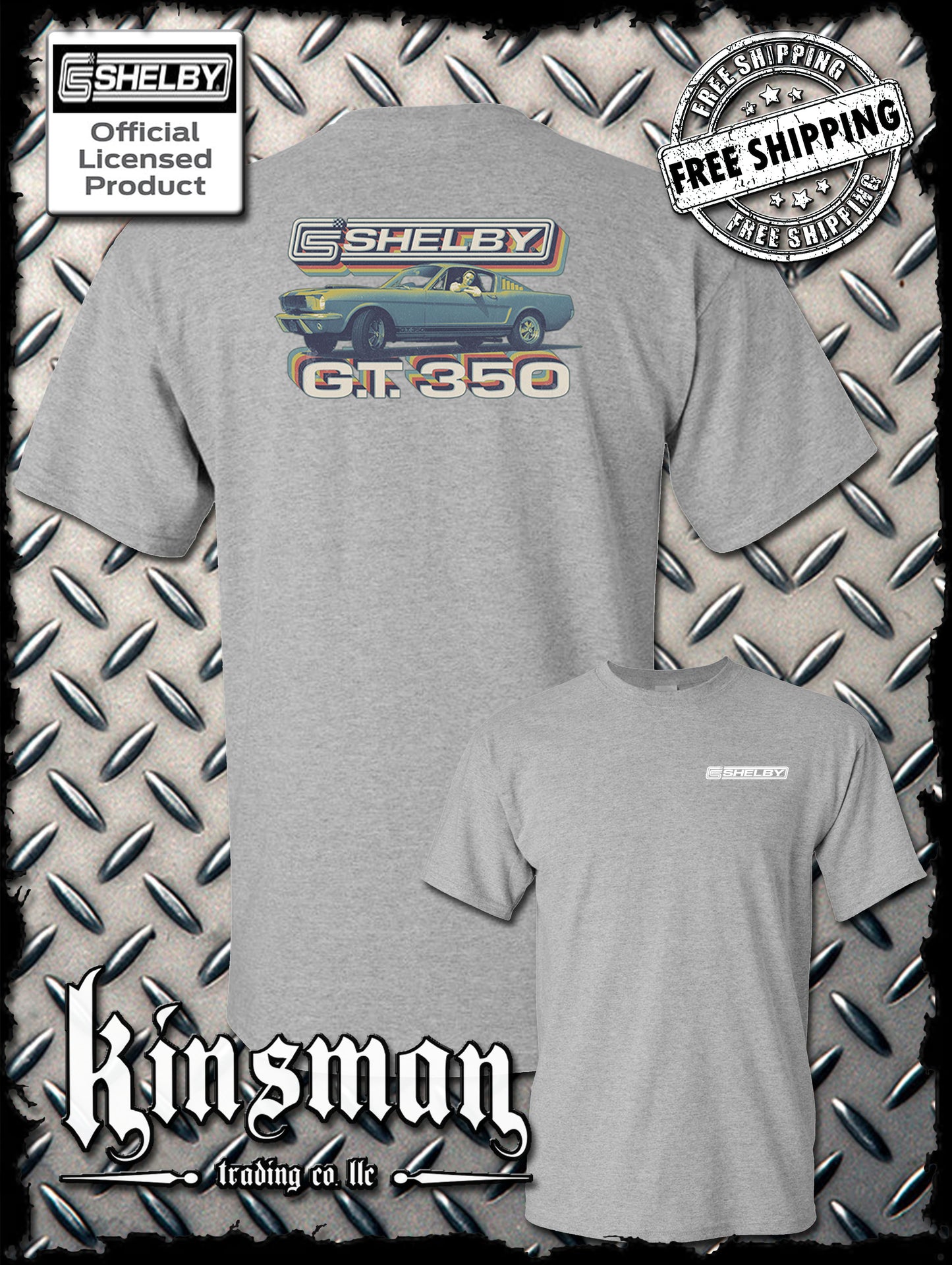 Carroll Shelby Vintage GT 350 2-Sided T-Shirt Ford Mustang
