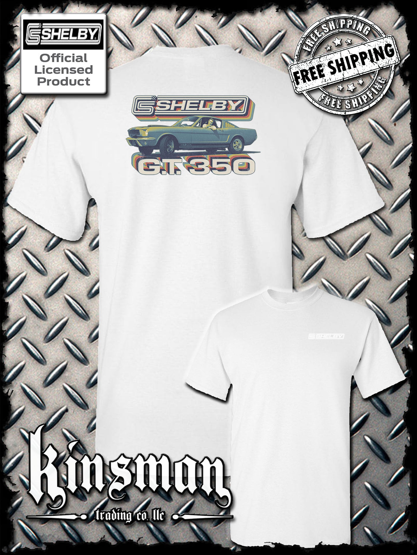Carroll Shelby Vintage GT 350 2-Sided T-Shirt Ford Mustang