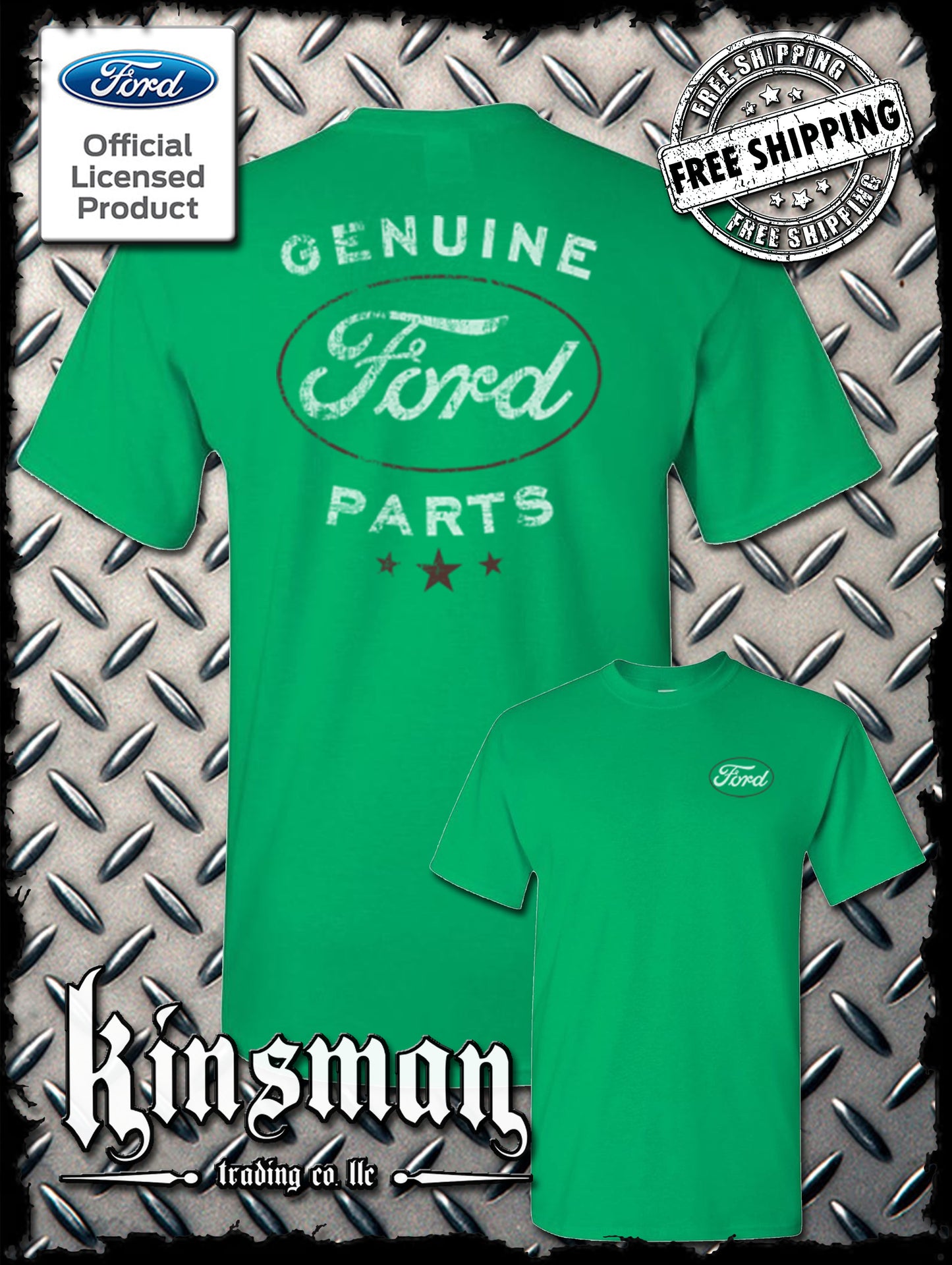 Ford Genuine Parts Retro / Vintage Logo T-Shirt -Mustang F-150 Official Licensed