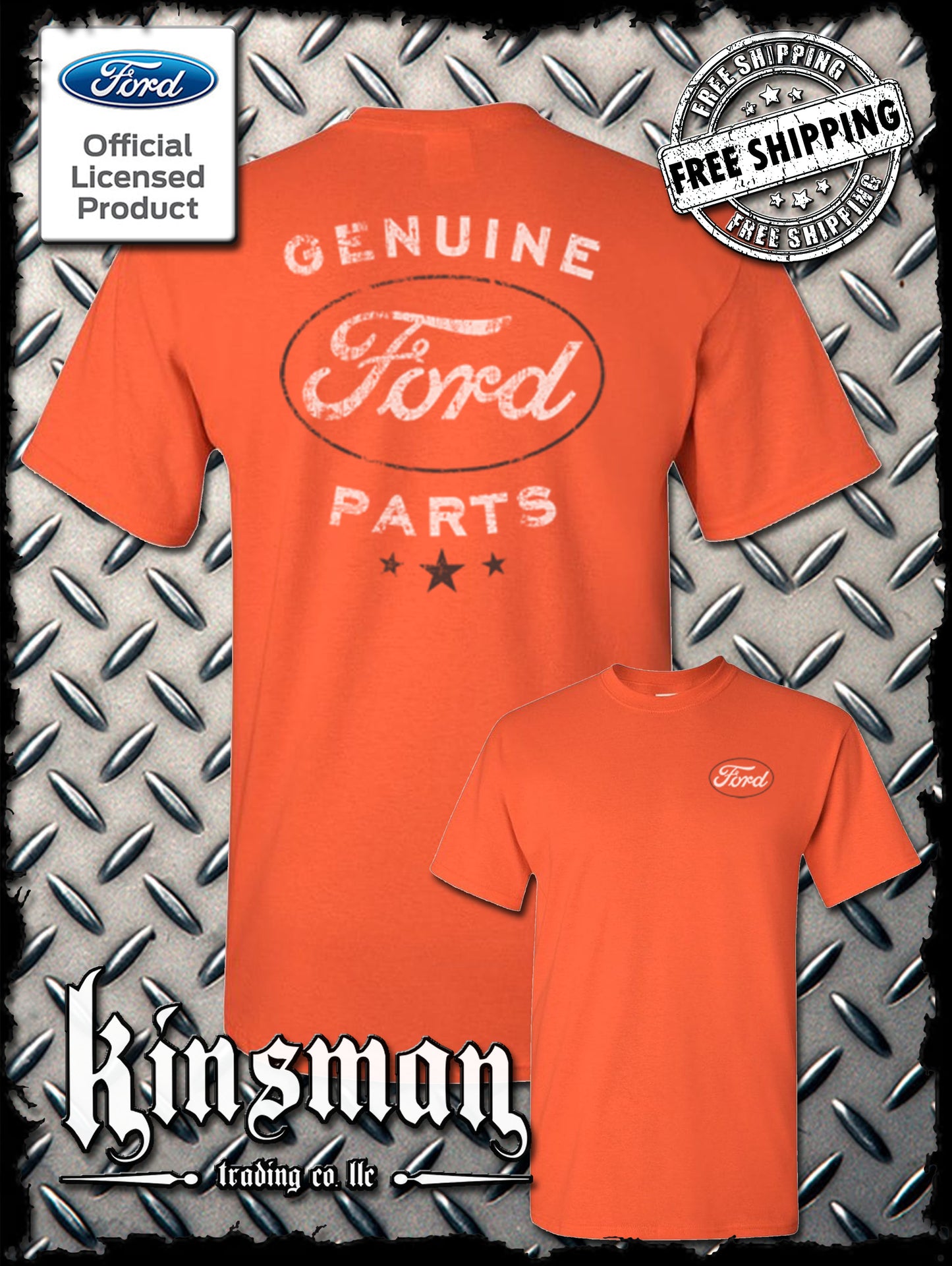 Ford Genuine Parts Retro / Vintage Logo T-Shirt -Mustang F-150 Official Licensed