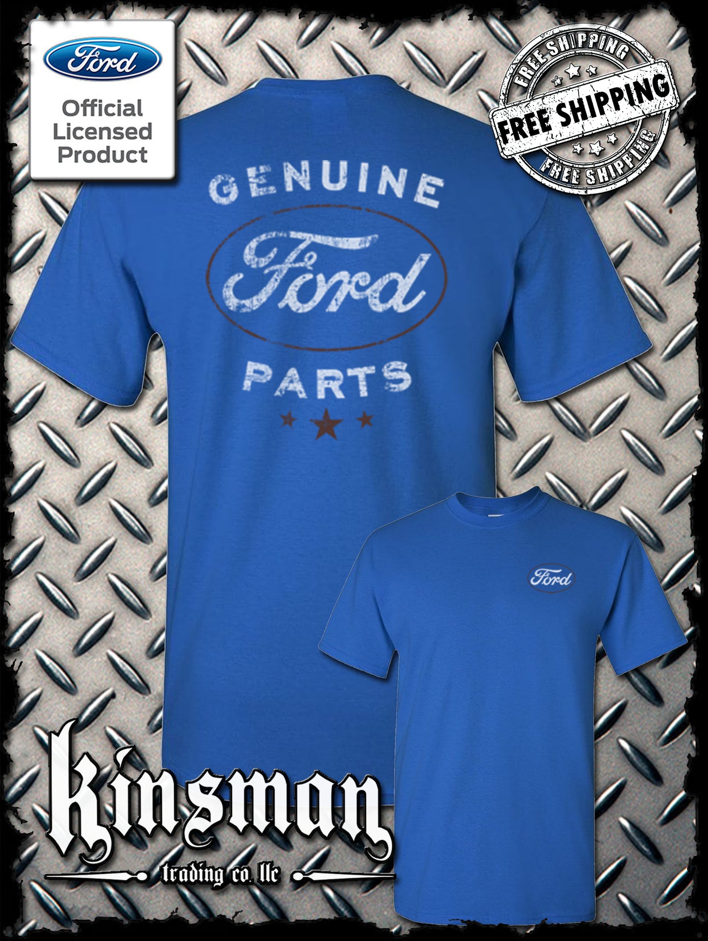 Ford Genuine Parts Retro / Vintage Logo T-Shirt -Mustang F-150 Official Licensed