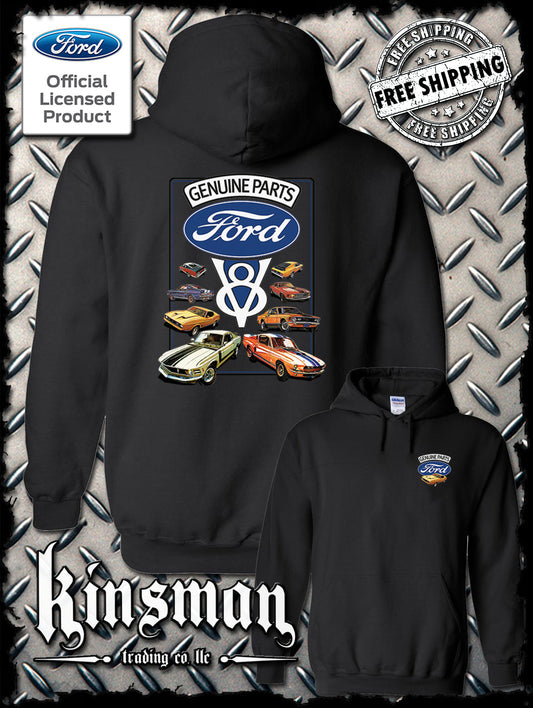 Ford Genuine Parts V8 Classic Blue Logo Hoodie / Sweatshirt Mustang GT