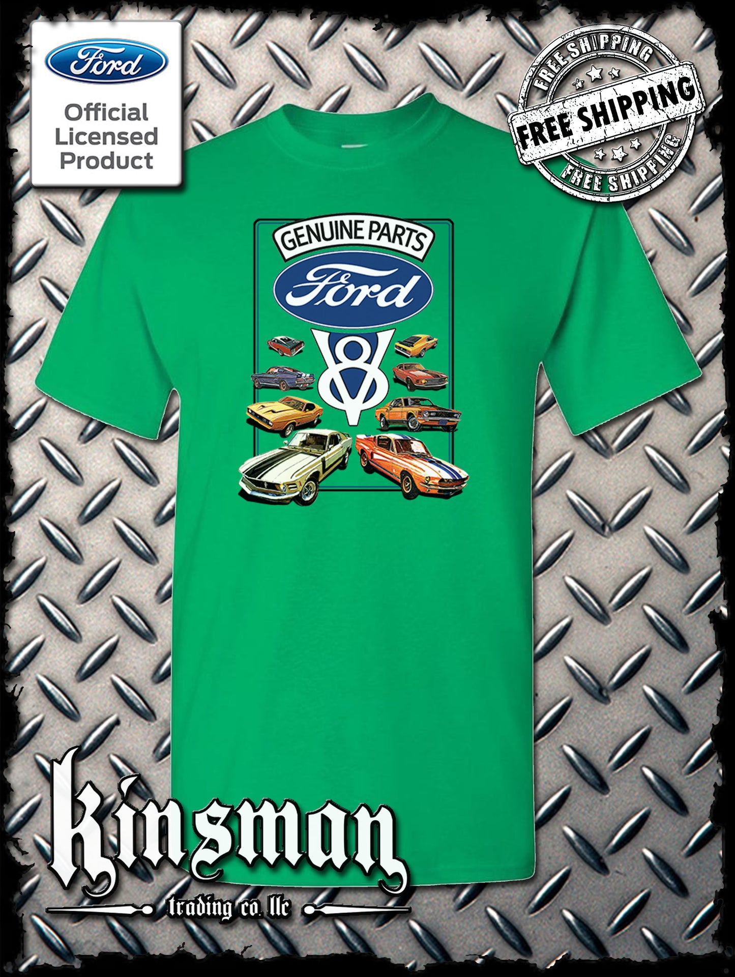 Ford Genuine Parts V8 Classic Blue Logo T-Shirt Mustang GT