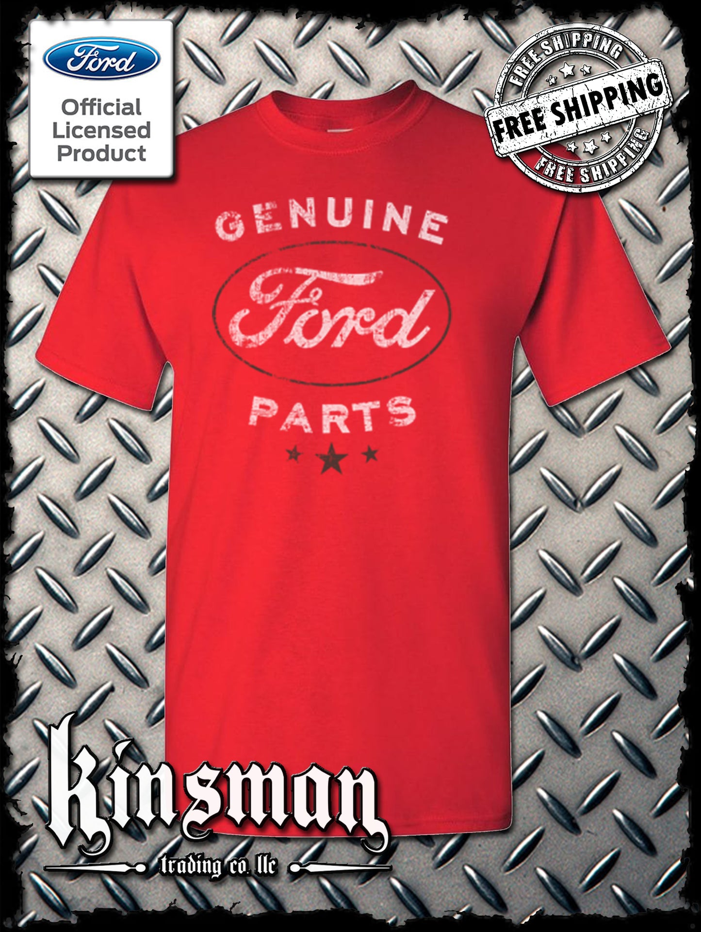 Ford Genuine Parts Retro / Vintage Style Logo T-Shirt -Mustang F-150