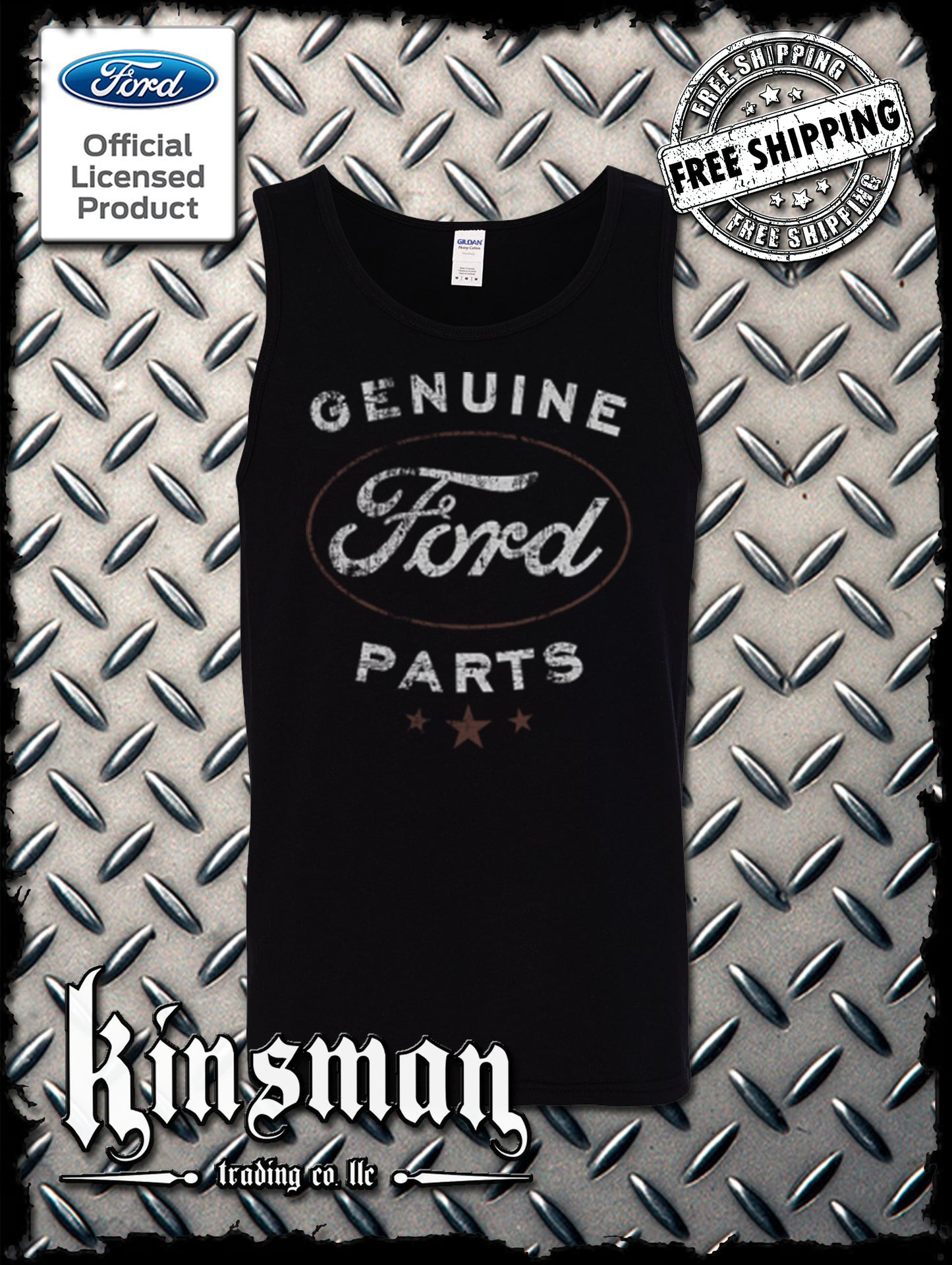 Ford Genuine Parts Retro / Vintage Logo Tank Top T-Shirt -Mustang F-150