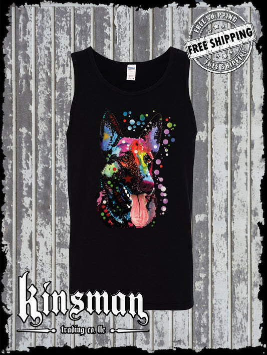 Dean Russo German Shepherd Watercolor Dog Tank Top T-Shirt Animal Lover K-9 / Licensed