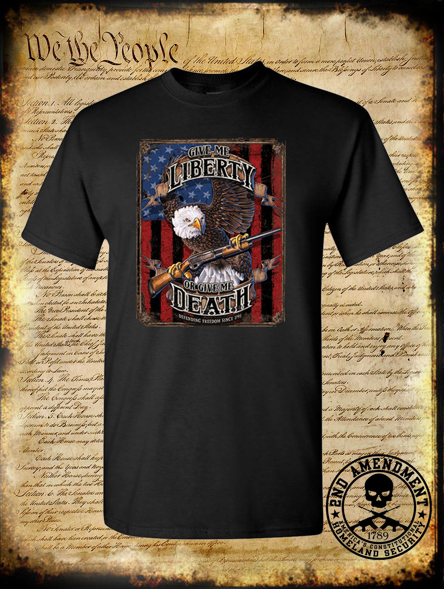 Give Me LIBERTY or Give Me DEATH T-Shirt / 2nd Amendment Pro Gun Firearm Rights