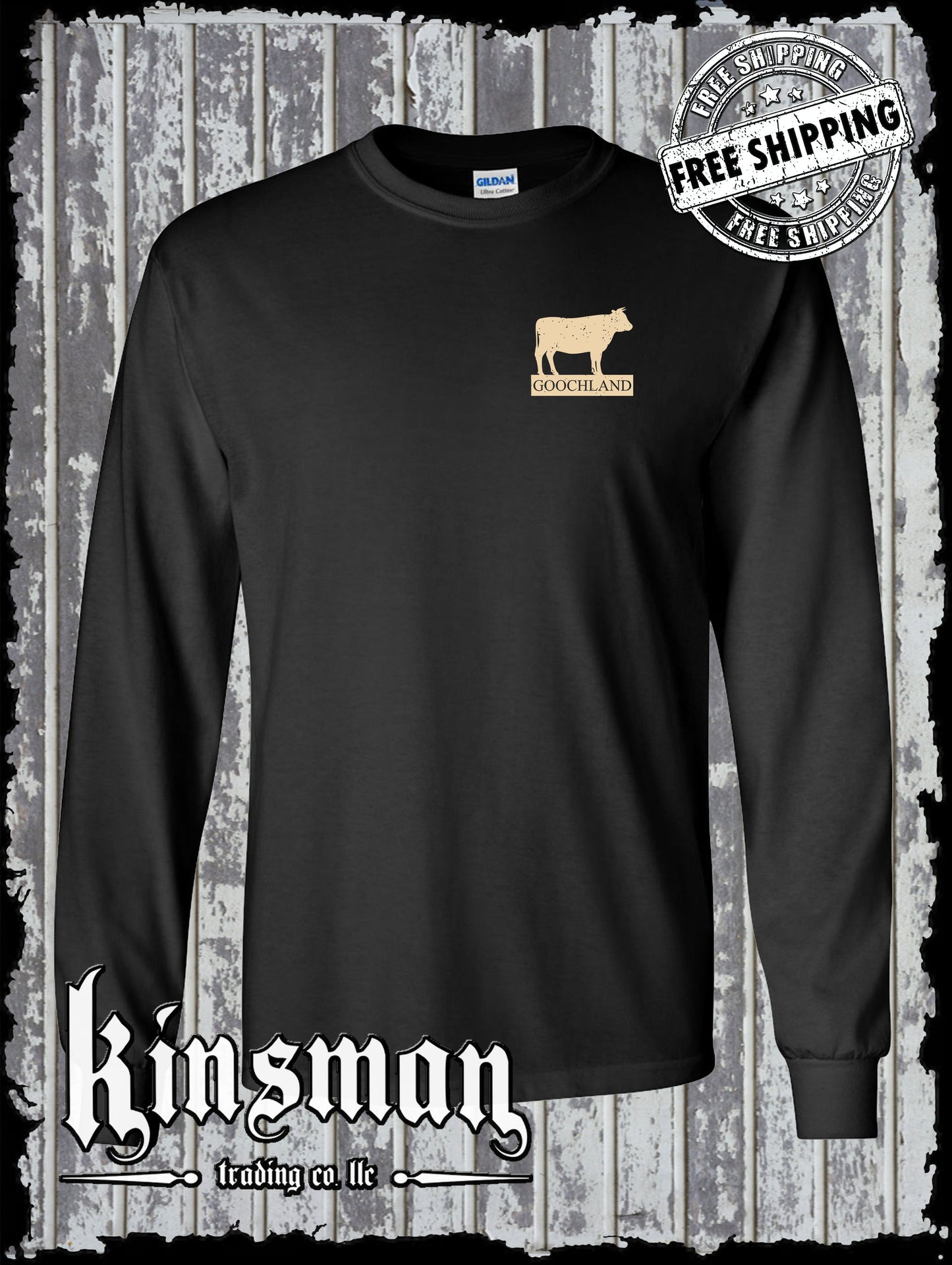 Goochland Cow Long Sleeve T-Shirt Richmond Virginia Country