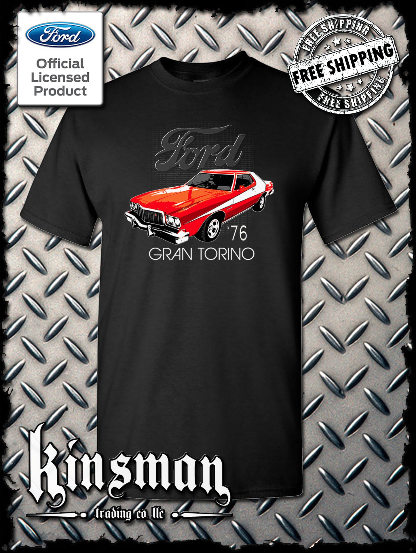 Ford 76 Gran Torino T-Shirt American Horsepower