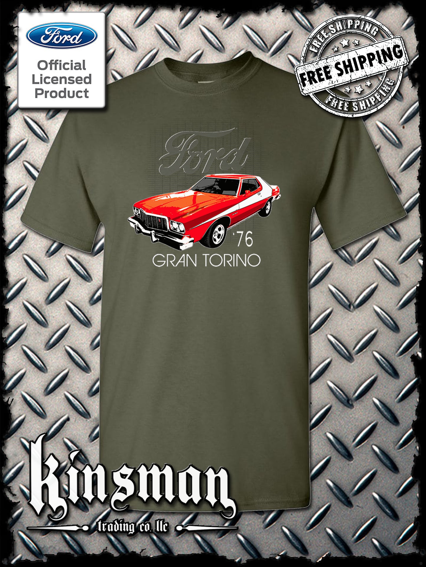 Ford 76 Gran Torino T-Shirt American Horsepower