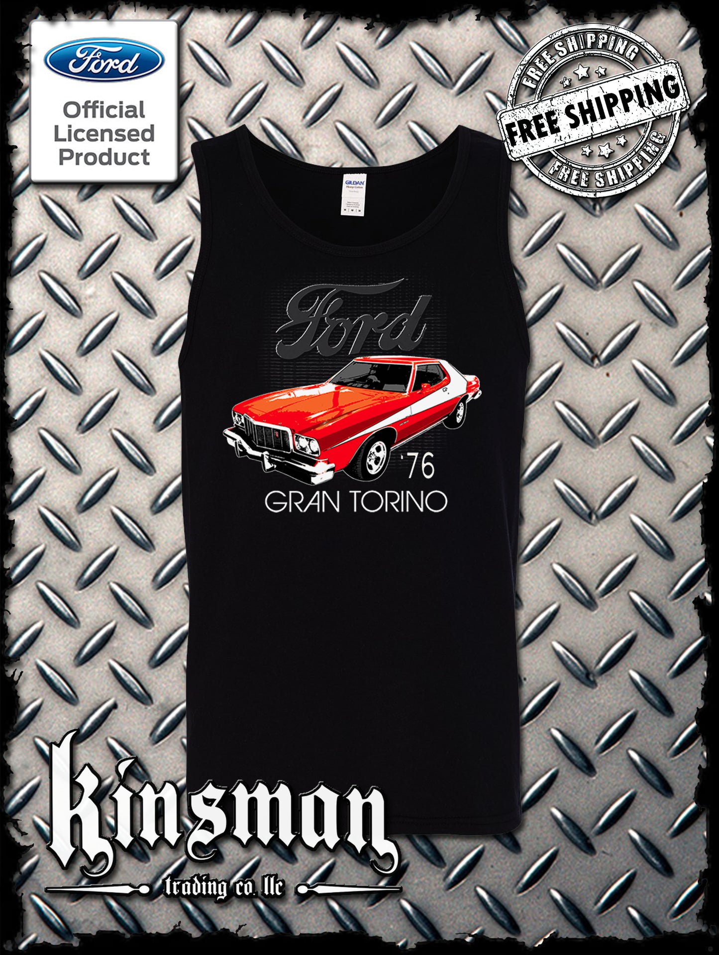 Ford 76 Gran Torino Tank Top T-Shirt American Horsepower